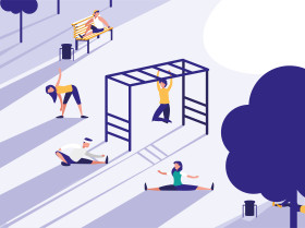 Работа спортивной площадки (стадиона).